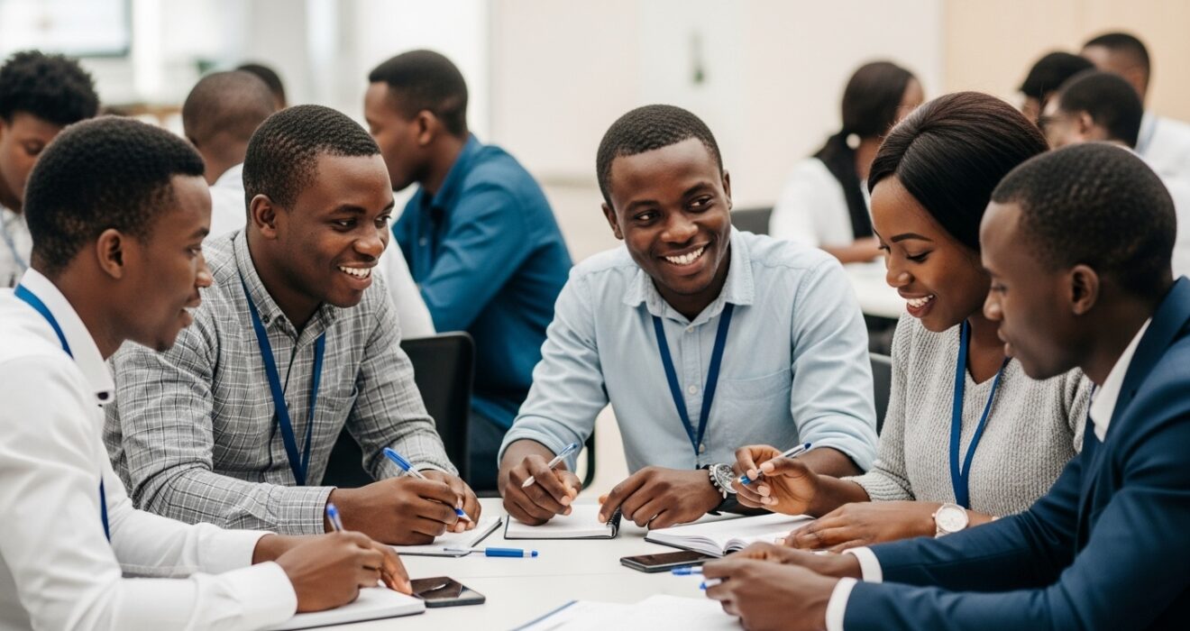 young people sitting and chating